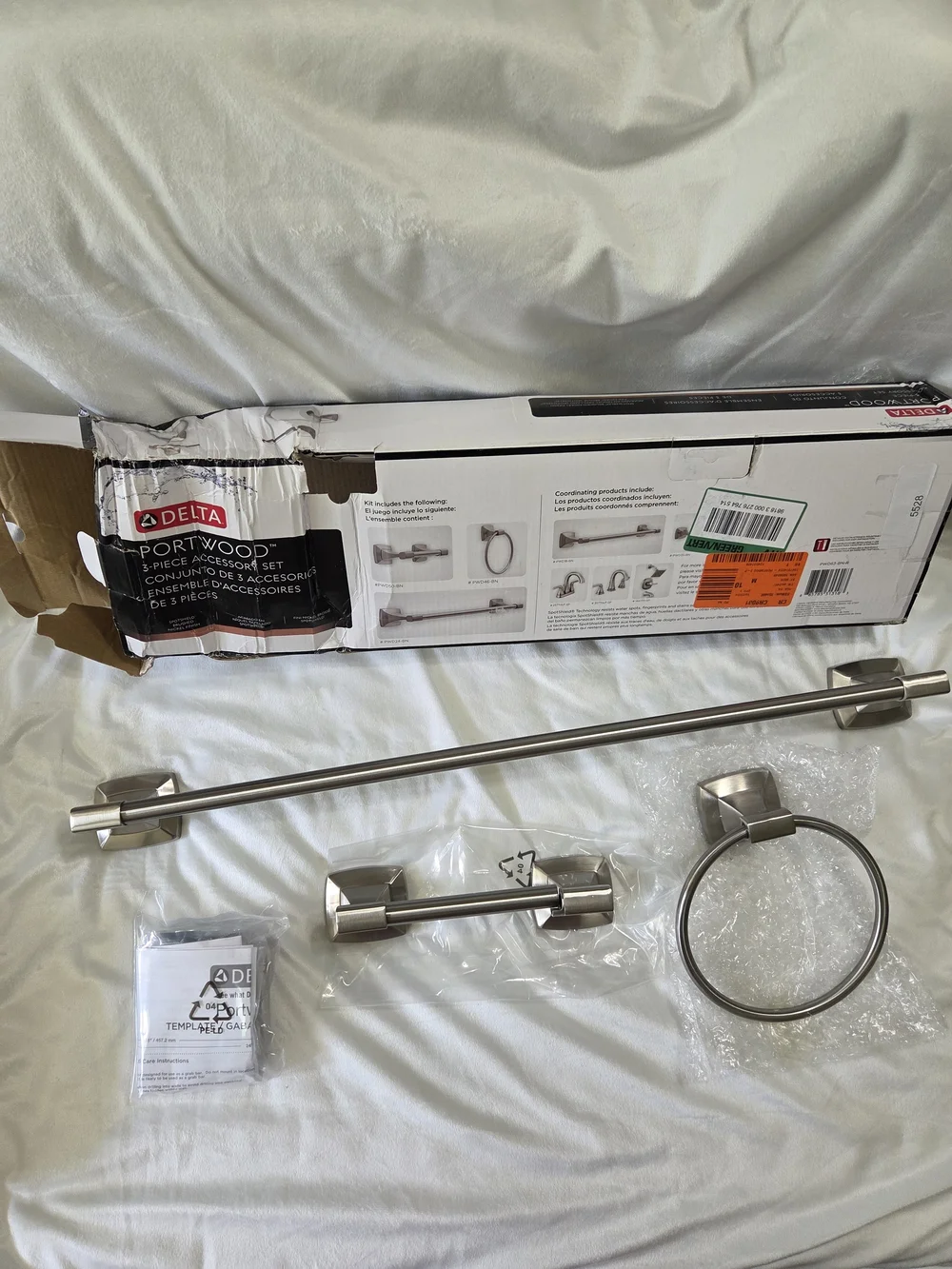 Delta Portwood 3-Piece Brushed Nickel Bath Accessory Set - 24